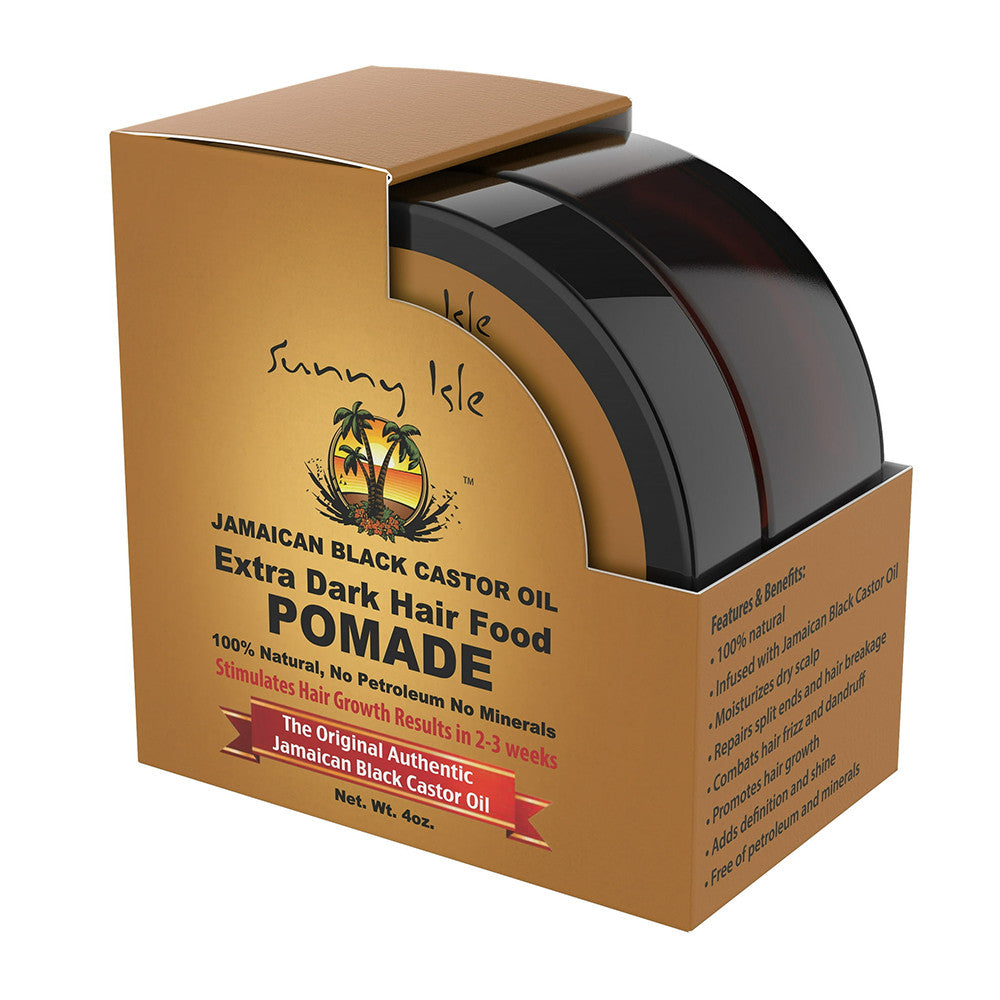 Sunny Isle Jamaican Black Extra Hair Food Dark Pomade Castor Oil, 4 Oz